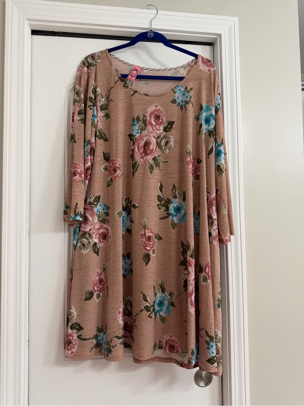 Floral Swing Tunic Top - Pink Floral